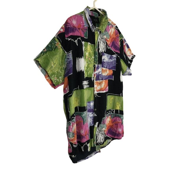 Rollas Shirt Vintage-Inspired Abstract Floral Button-Up Size M Casual Top - Picture 3 of 10